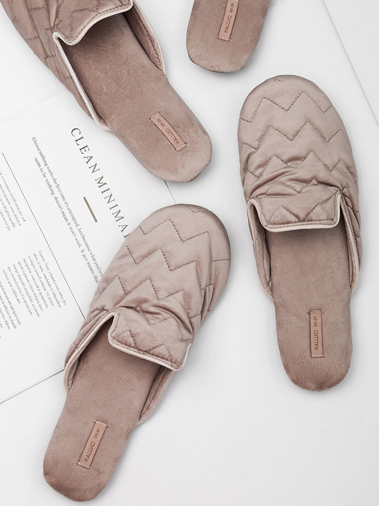 Embroidered Home Shoes Silent Antiskid Four Seasons Women''s Cotton Slippers