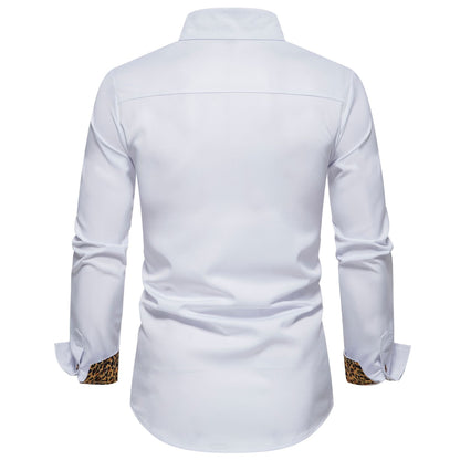 Men's Shirt Color Matching Long Sleeve Clothing