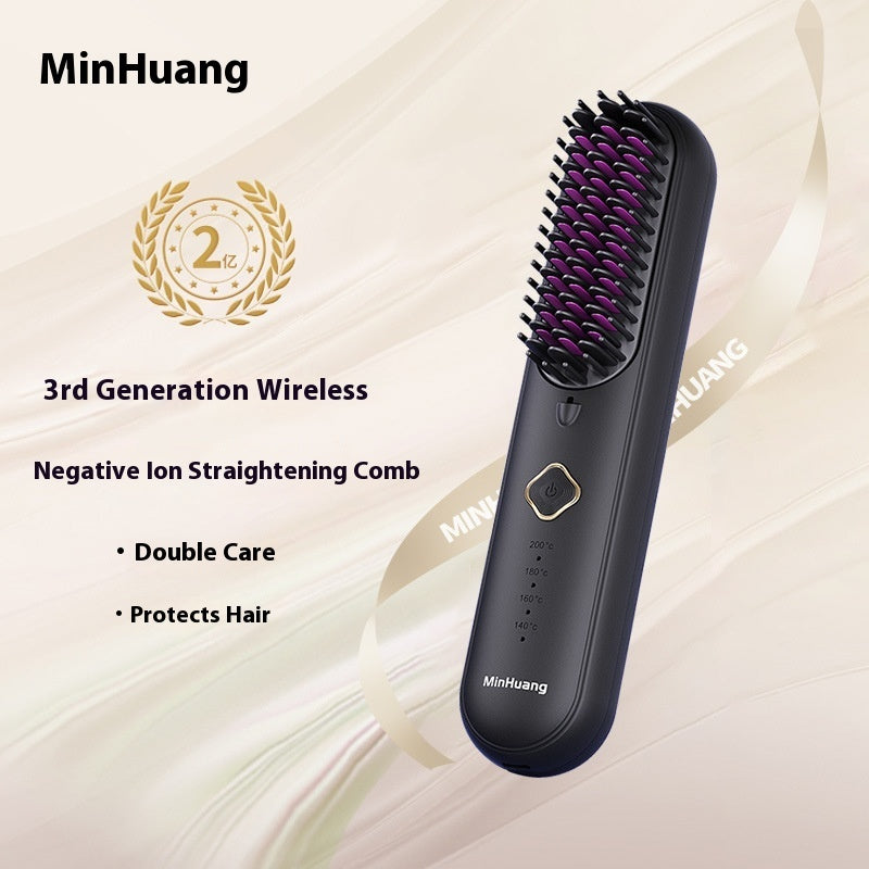 Negative Ion Does Not Hurt Hair Straight Plywood Dual-use Electric Wireless Straight Comb