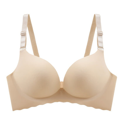 Women's Pure Color All-matching Macarons One Piece Underwear Bra-free