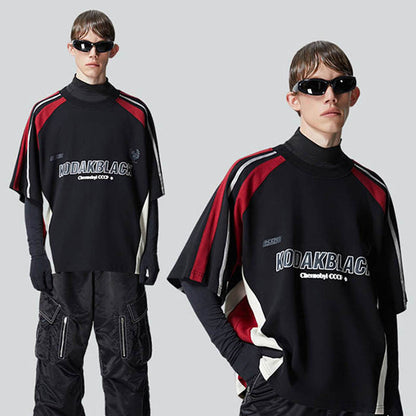 Cross-border Hot Retro Heavy Matching Racing Brand Short Sleeve T-shirt Motorcycle Clothing T-shirt