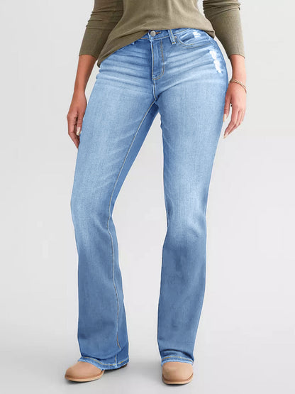 Ladies New Jeans Stretch Slim Ripped