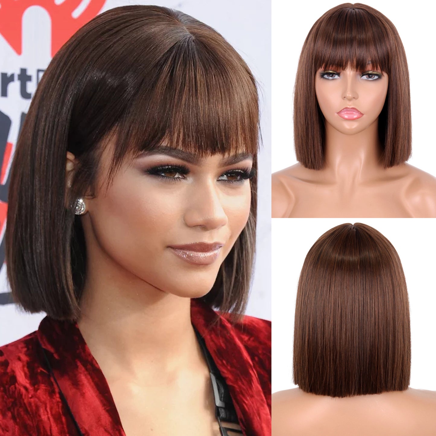 Short Straight Bangs Chemical Fiber Wig