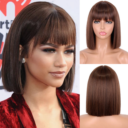 Short Straight Bangs Chemical Fiber Wig