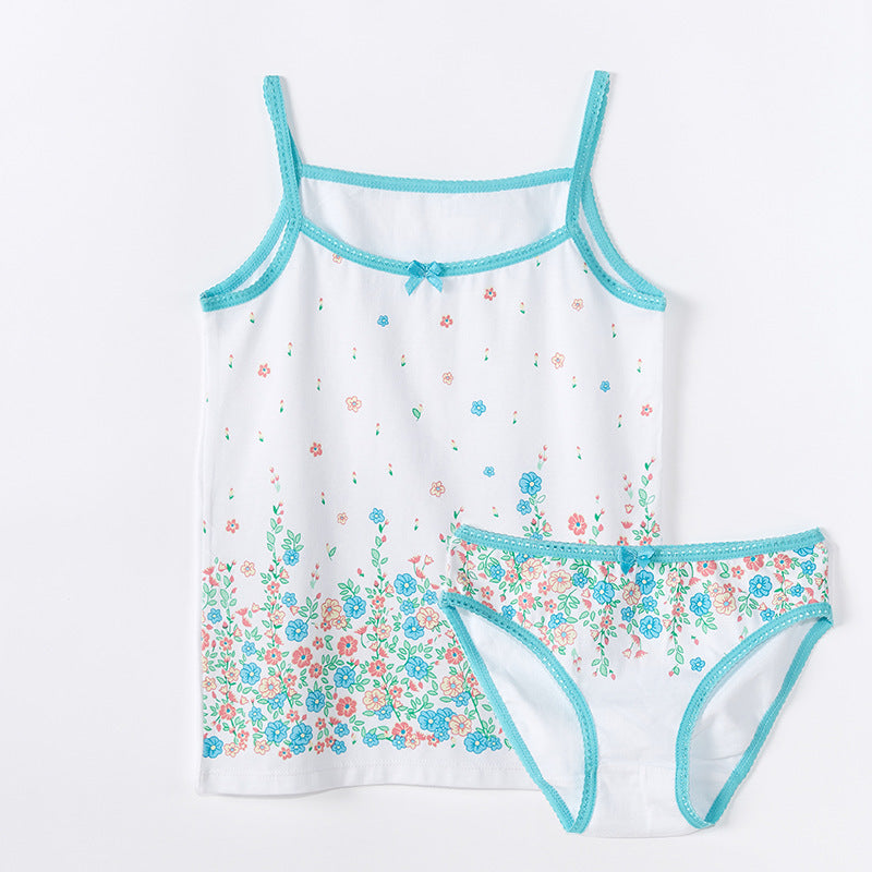 Summer Loungewear Kids Sling Pajamas Two-piece Set