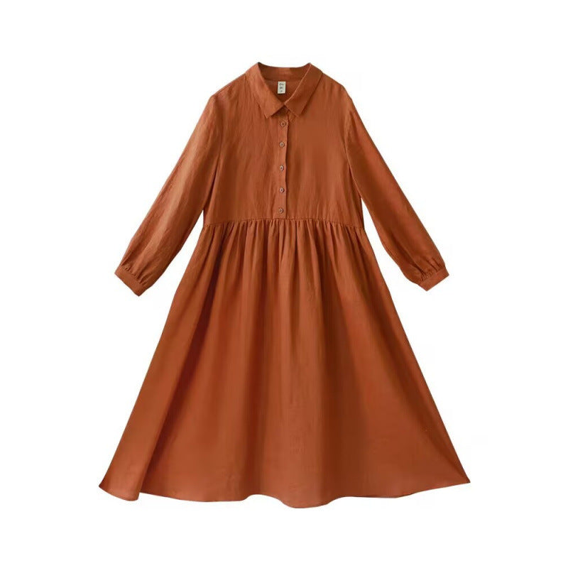 Women's Autumn Solid Color Linen Art Skirt