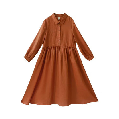 Women's Autumn Solid Color Linen Art Skirt