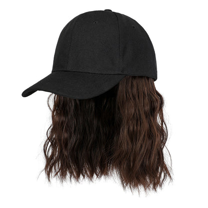 Natural New One-piece Wig Women's Short Curly Hair Baseball Hat