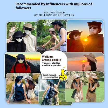 Three-piece Set Cap Fisherman Hat Sun-proof Climbing Equipment