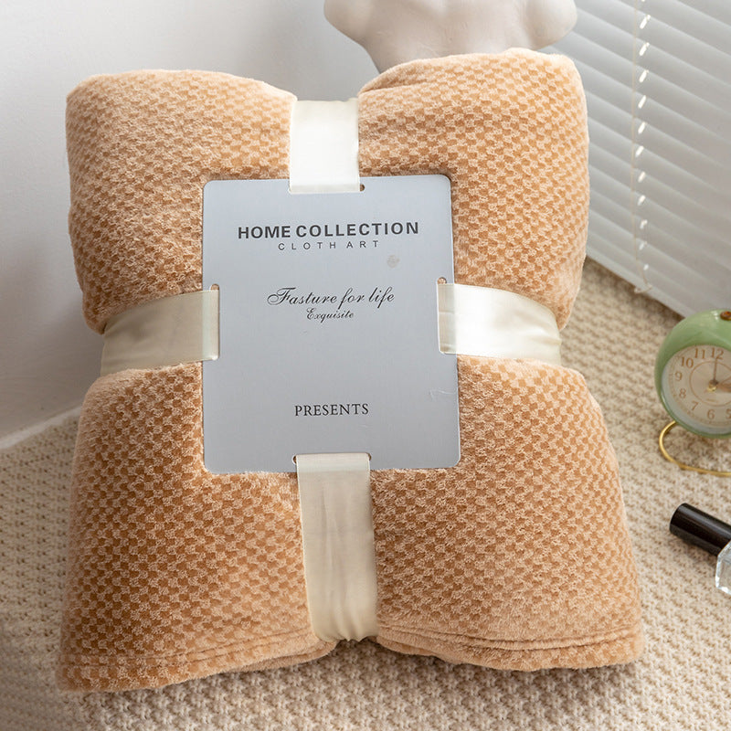 Flannel Jacquard Blanket Plaid Sofa Cover