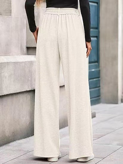 Solid Color Straight-leg Wide-leg Pants Women