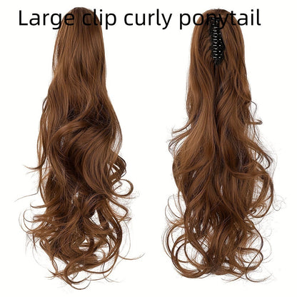 Big Hair Claws Wavy Women's Long Curly Hair High Ponytail Wig