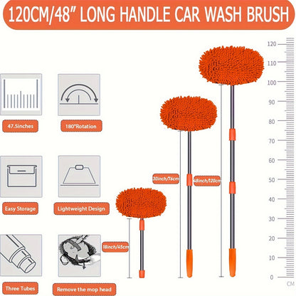 Stainless Steel Rod Length Handle Car Cleaning Tool Car Wash Mop