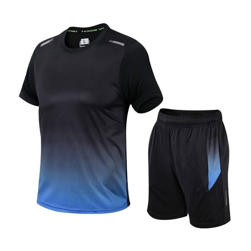 Quick Drying Clothes Men's Short Sleeve Shorts Running Clothing Two-piece Set