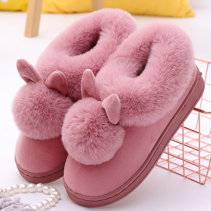 Long Ear Single Ball Cotton Shoes For Men And Women
