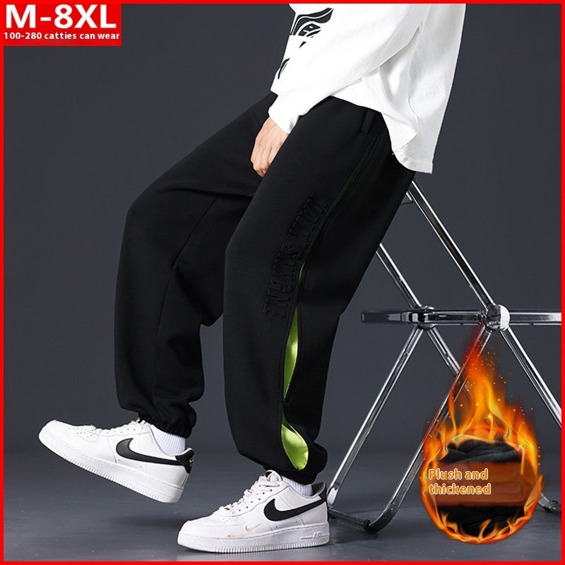 Men's Clothing Stitching Printing Ankle Banded Pants