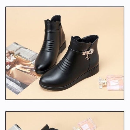 Soft Soled Non Slip Flat Leather Shoes For Women