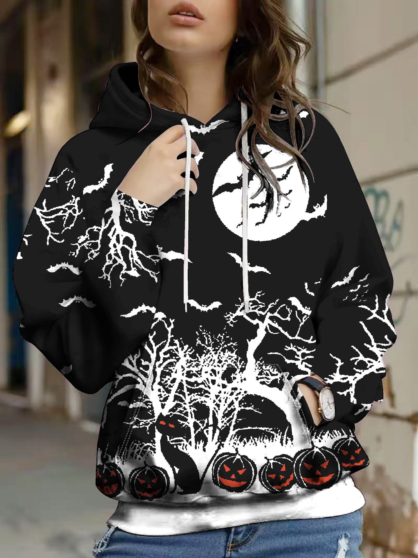 Autumn And Winter Halloween Digital Printed Hoodie