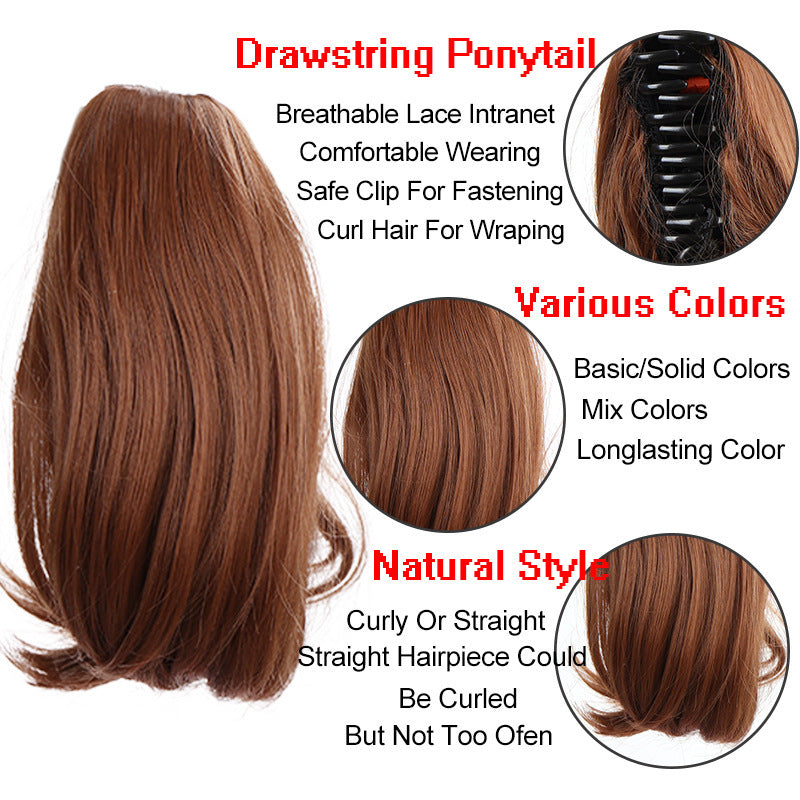 Short Ponytail Wig Grip Internet Celebrity Micro-roll Natural Braid