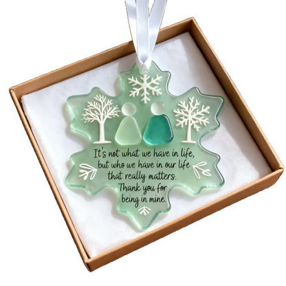 Snowflake-shaped Sea Glass Friendship Decorations