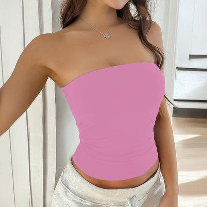 Y2g Sexy Solid Color Backless Knitted Tube Top For Women