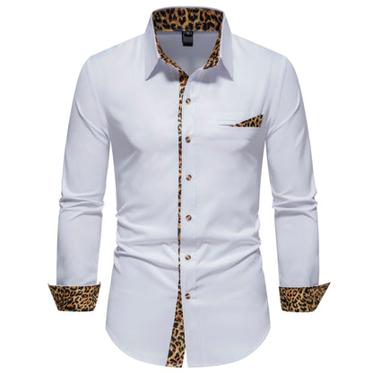 Men's Shirt Color Matching Long Sleeve Clothing