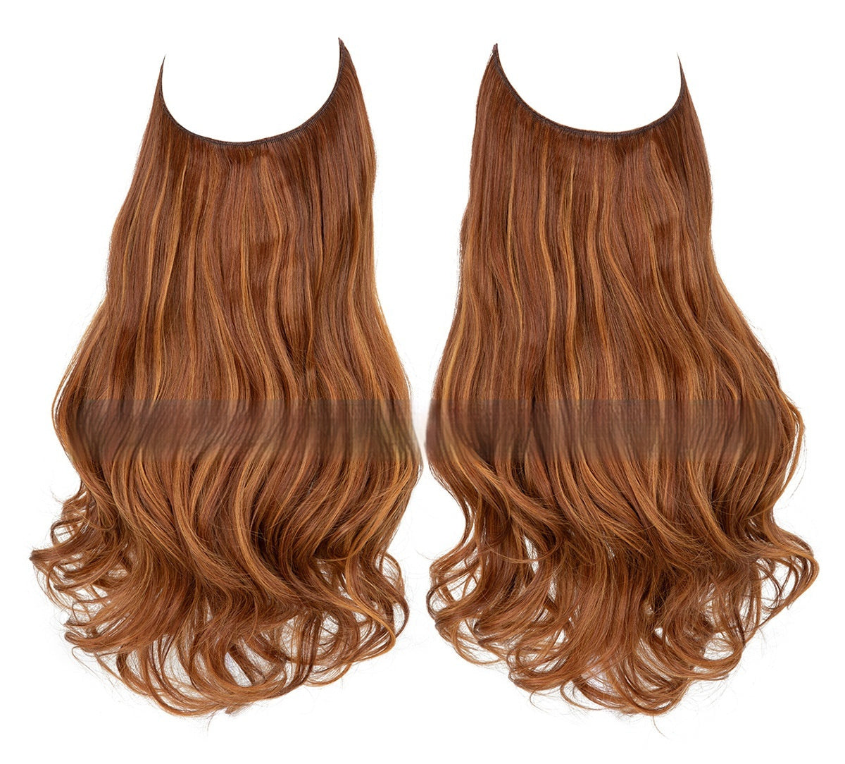 One-piece U-shaped Fishing Line Wig Set Invisible Natural Long Curly Hair