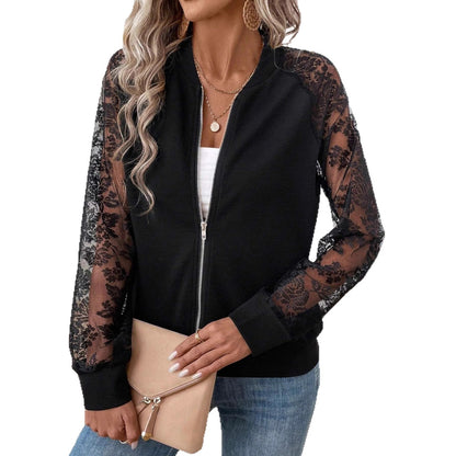 Long Sleeve Baseball Collar Jacket Top