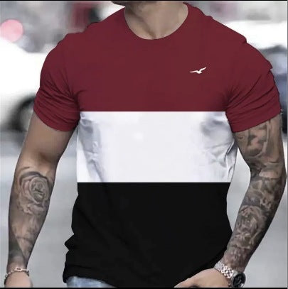 Men's T-shirt 3D Printing Athletic Clothing Simple Short Sleeve