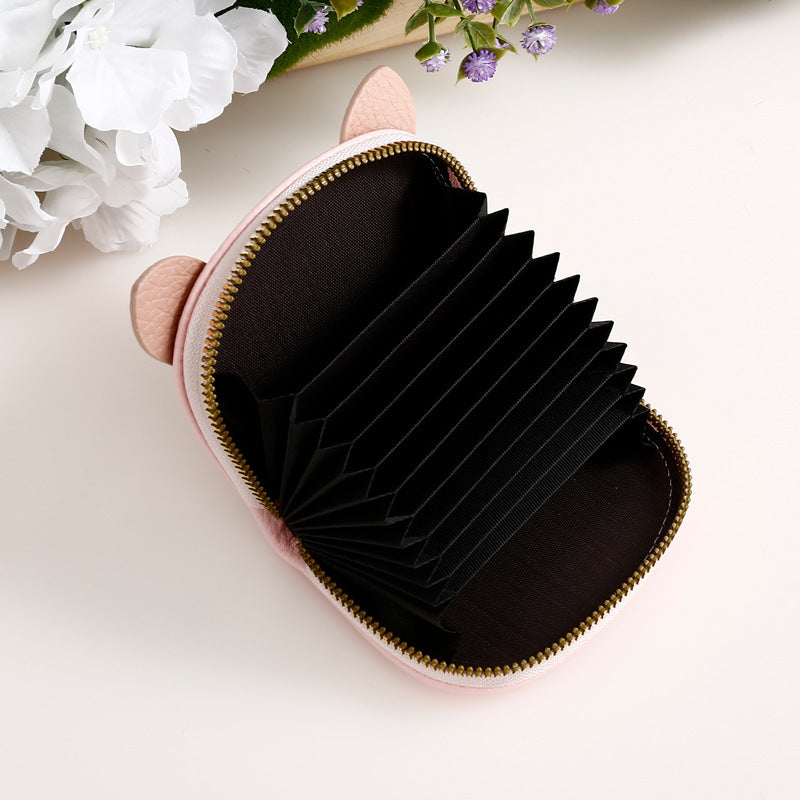 Anti-degaussing Card Holder Cartoon Organ Document Package Mini Pig Student Coin Purse