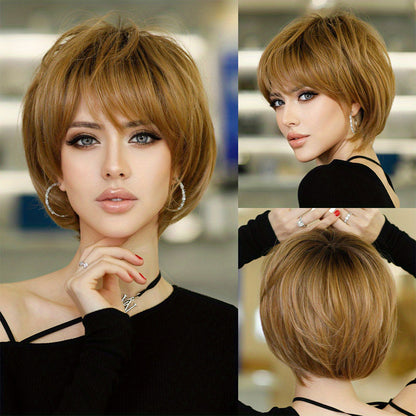 Women's Short Mechanical Chemical Fiber Wig