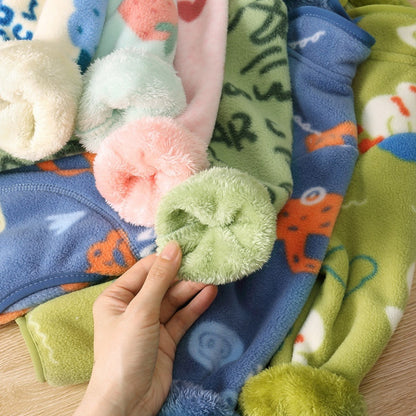 Polar Fleece Kids' Overcoat Fleece Printed Cardigan