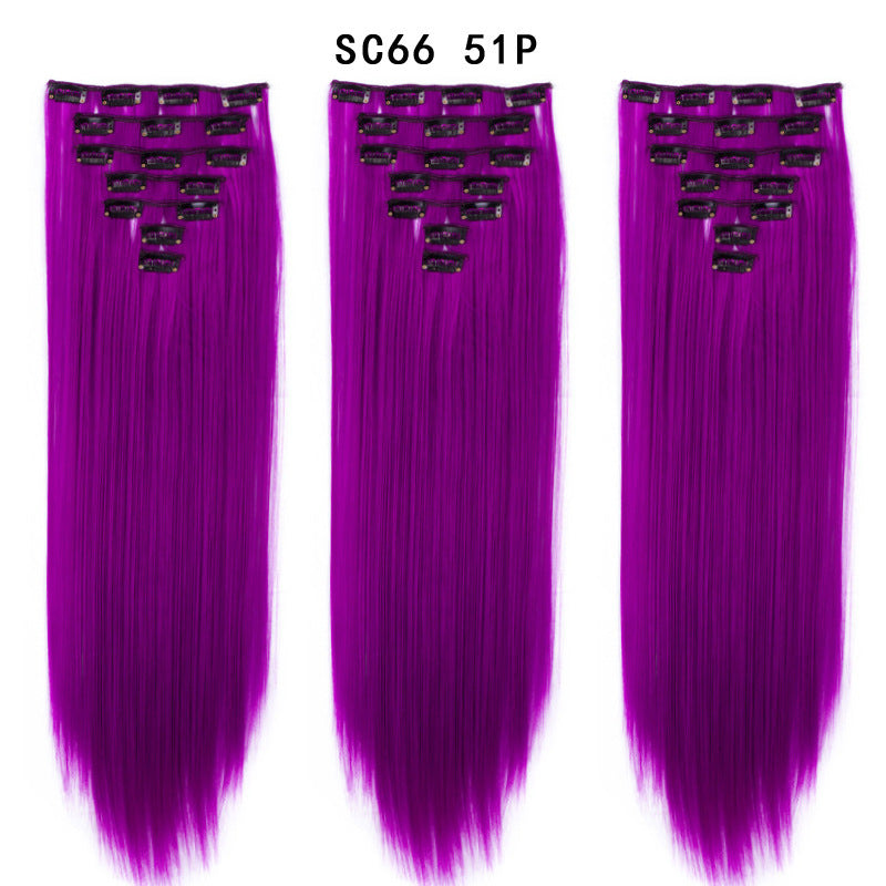 16 Card Seven-piece Hairpiece Clip Wig Beauty Chemical Fiber Wig Set Hair Extension