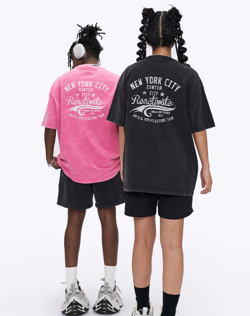 Men's Clothing Print T-shirt Fashion Brand Loose Street Short Sleeve