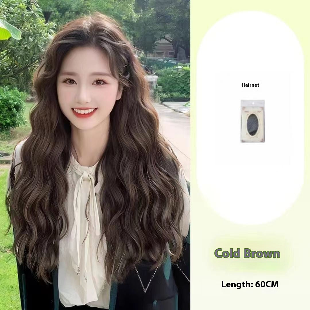 Jaulin Wig Women's Long Hair Forehead Lace Full-head Wig New Artificial Natural Mid-length Long Straight Hair Full Top Wig