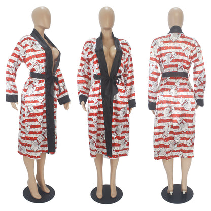 Women's Sexy Loose Pajamas Coat Skirt Nightdress