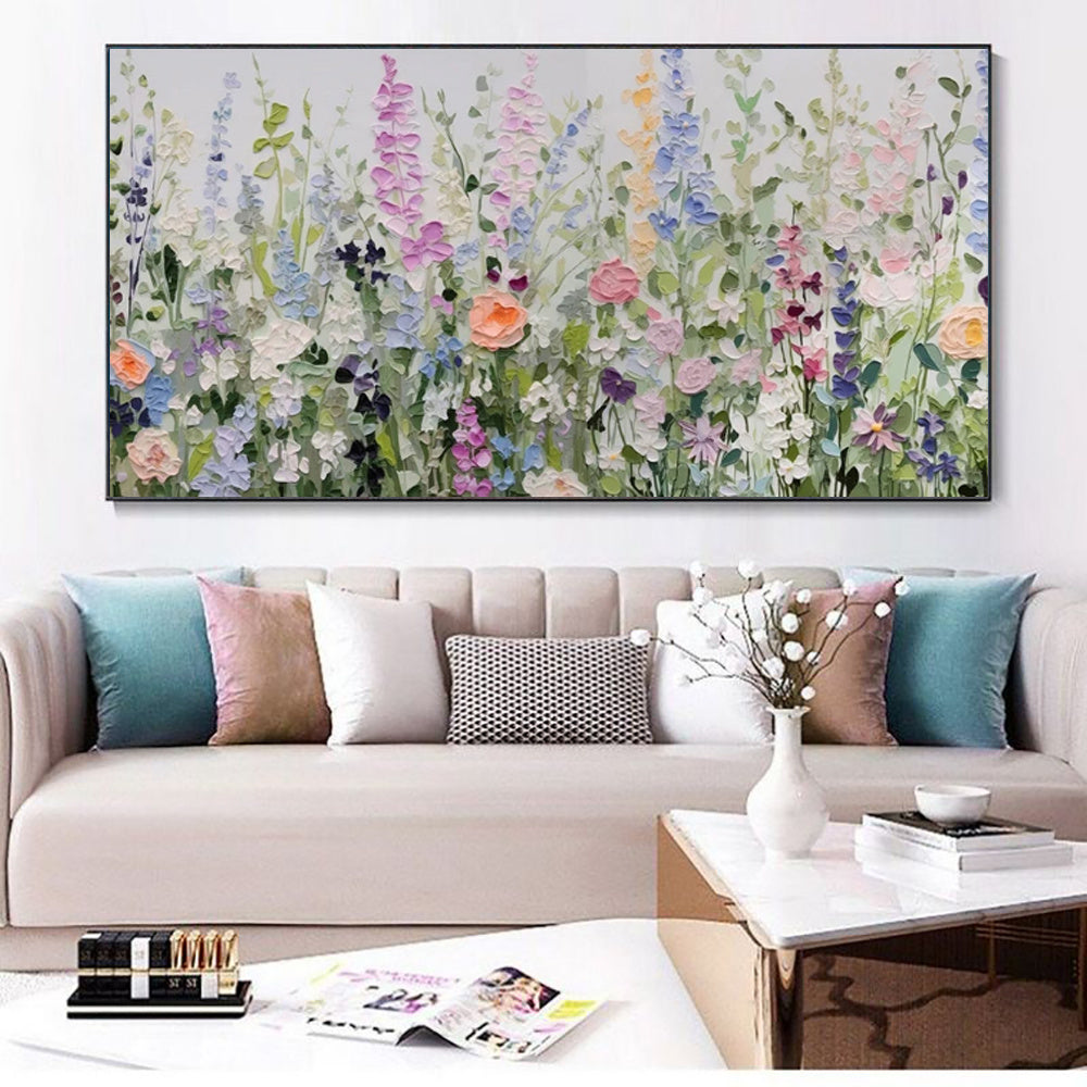 Handmade Knife Flowers Oil Painting Image On Canvas Without Border Picture Wall Art Decoration Retro Abstract For Home Room Decor
