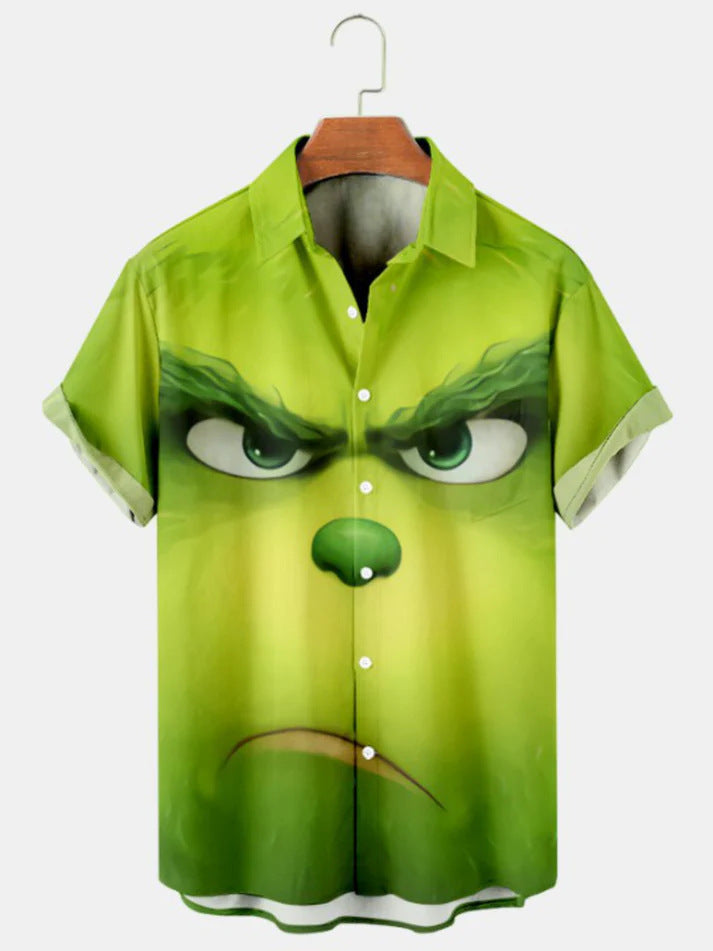 Short Sleeve Lapel Men's Clothing Print Shirt