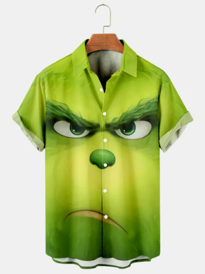 Short Sleeve Lapel Men's Clothing Print Shirt