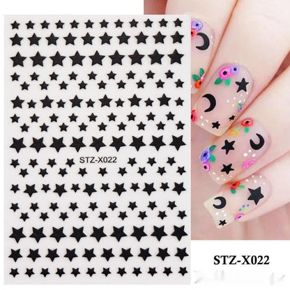 New Nail Beauty Black And Silver Strip Sticker