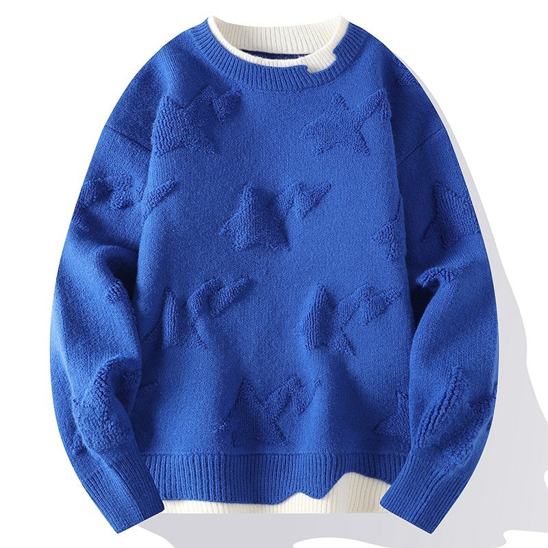 Autumn And Winter Round Neck Sweater Knitwear Men's Clothing Plus Size