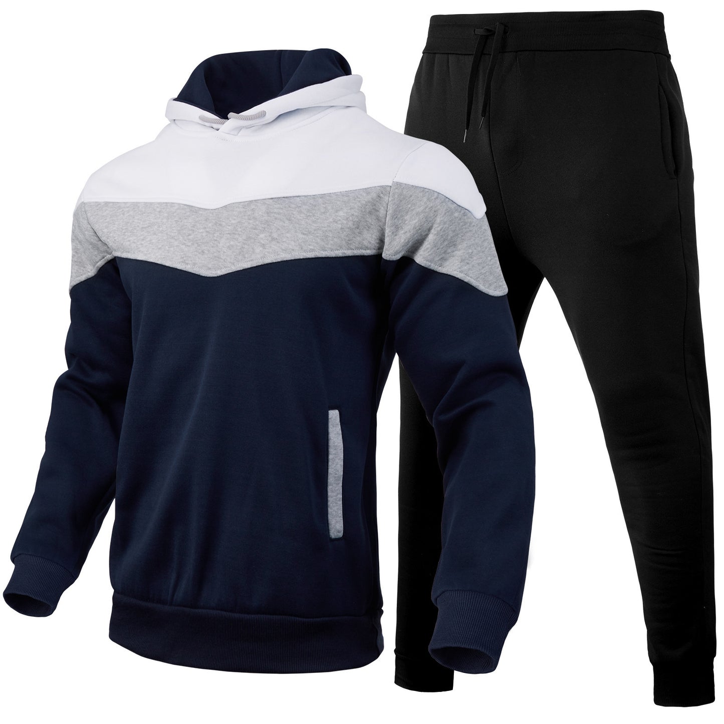 Sweater Men's Color Matching Hoodie Sportswear Suit