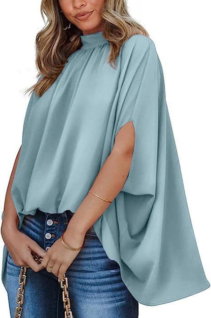 Oversized Top Batwing Sleeve Tarpaulin For Women