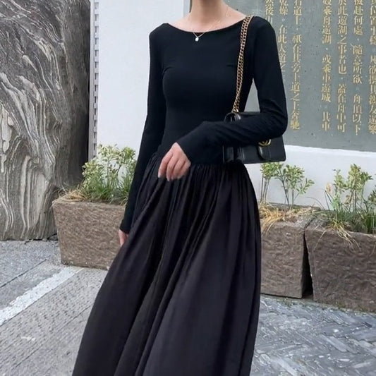 French Style High-grade Two-way U-collar Backless Dress
