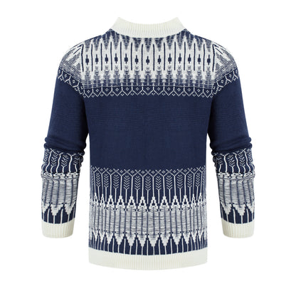 Men's Knitted Sweater Fashion Long-sleeved Pullover Tops Fall And Winter Clothing
