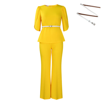 Top Wide Leg Pants Two-piece Set European And American Suit