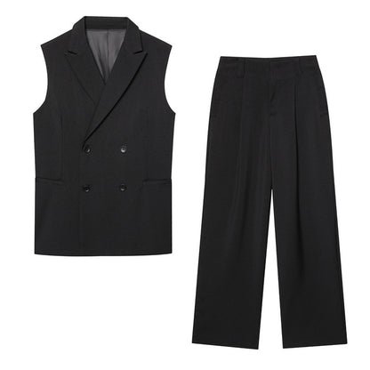 Loose Vest Casual Pleated Pants