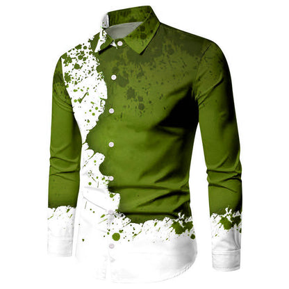 Men's Clothing 3d Printing Plus Size Long Sleeve Shirt Coat