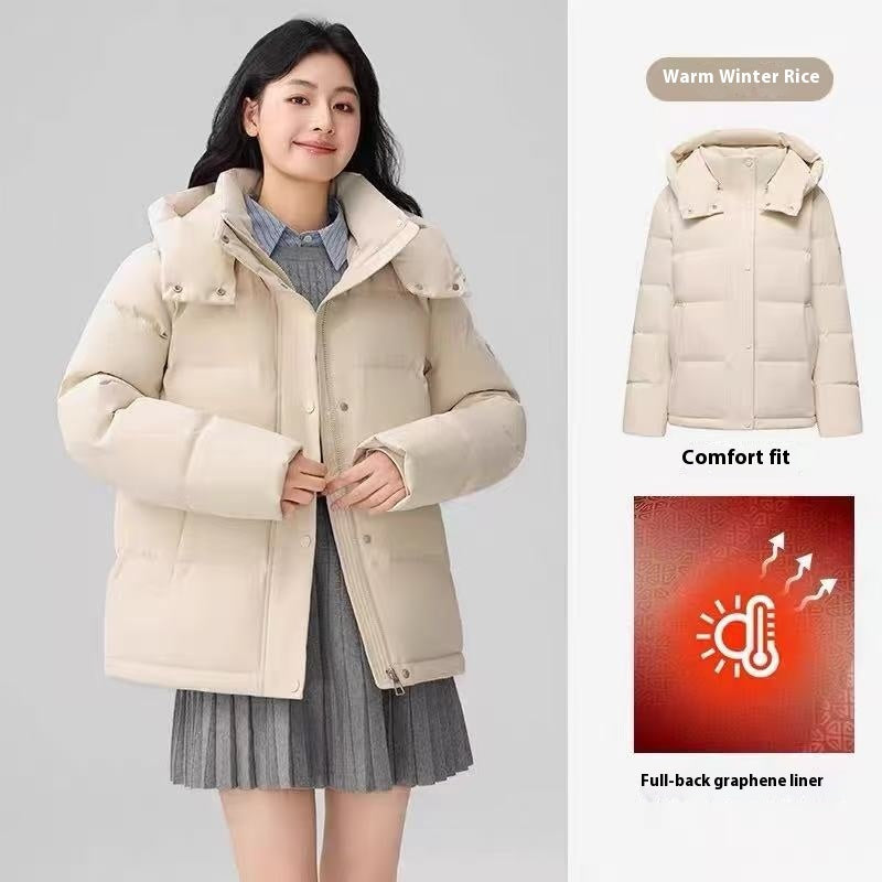 Warm Detachable Hat Cotton Jacket Short Coat