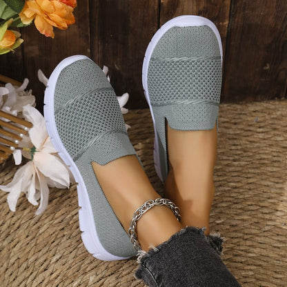 Mesh Breathable Flat Solid Color Casual Shoes For Women